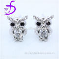 Owl shape stud earring cute design animal shape stud earring in 925 sterling